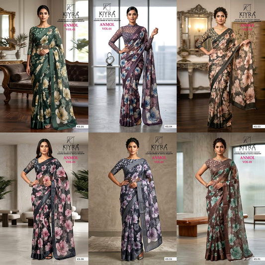 Anmol Vol 1 Kiyra Chiffon Sarees Wholesaler