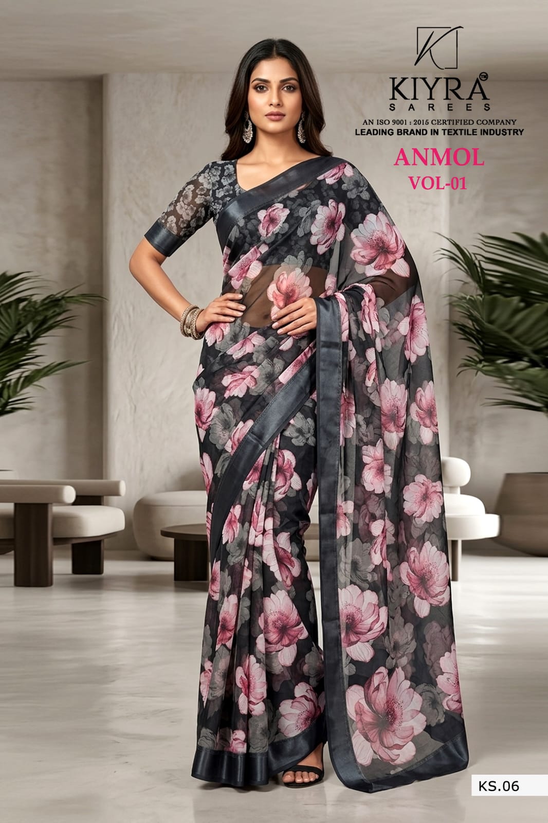 Anmol Vol 1 Kiyra Chiffon Sarees Wholesaler