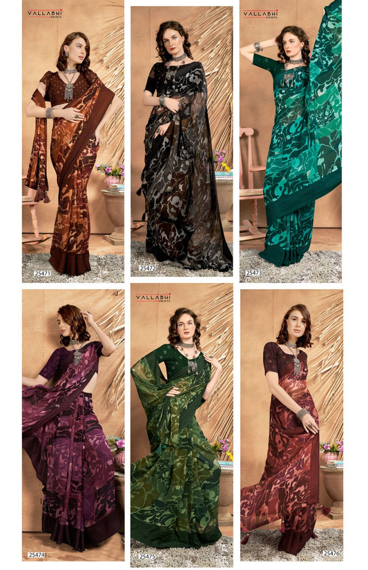 Annara Vol 3 Vallabhi Prints Georgette Sarees Manufacturer