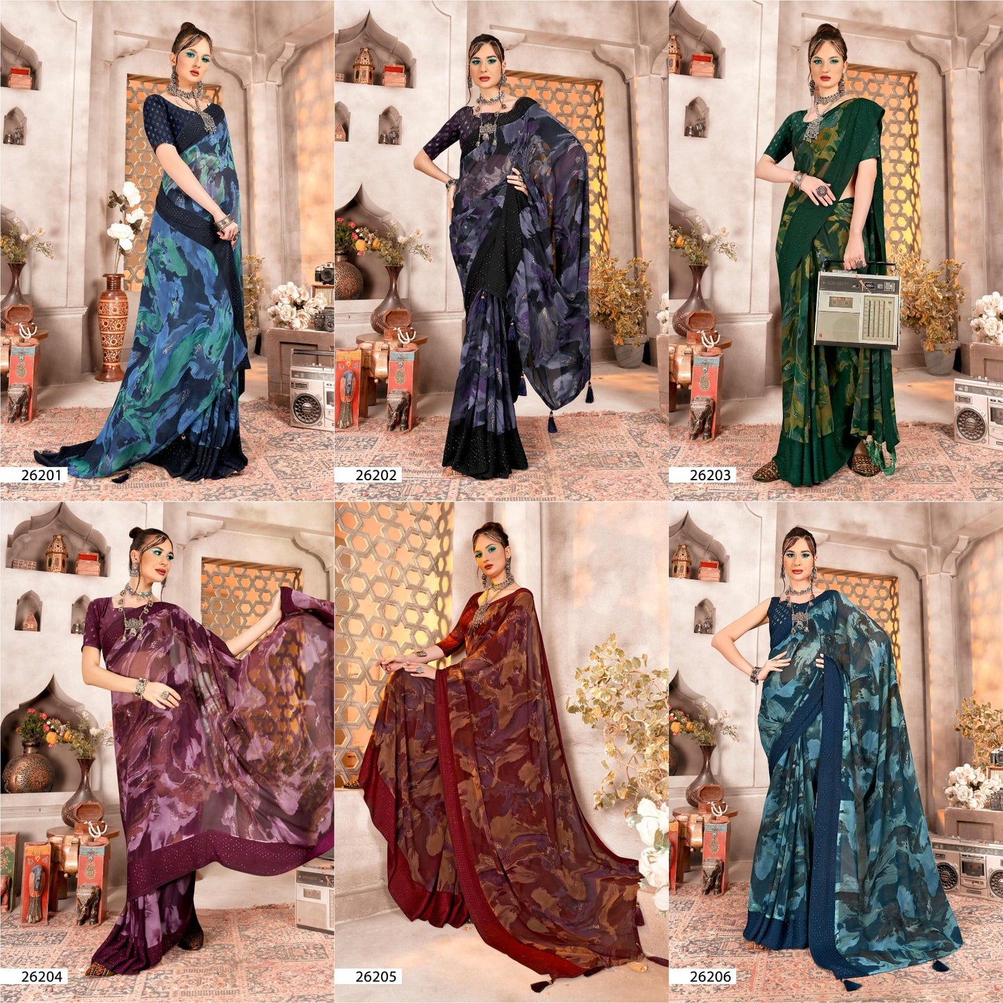 Annara Vol 4 Vallabhi Prints Georgette Sarees Wholesale Price