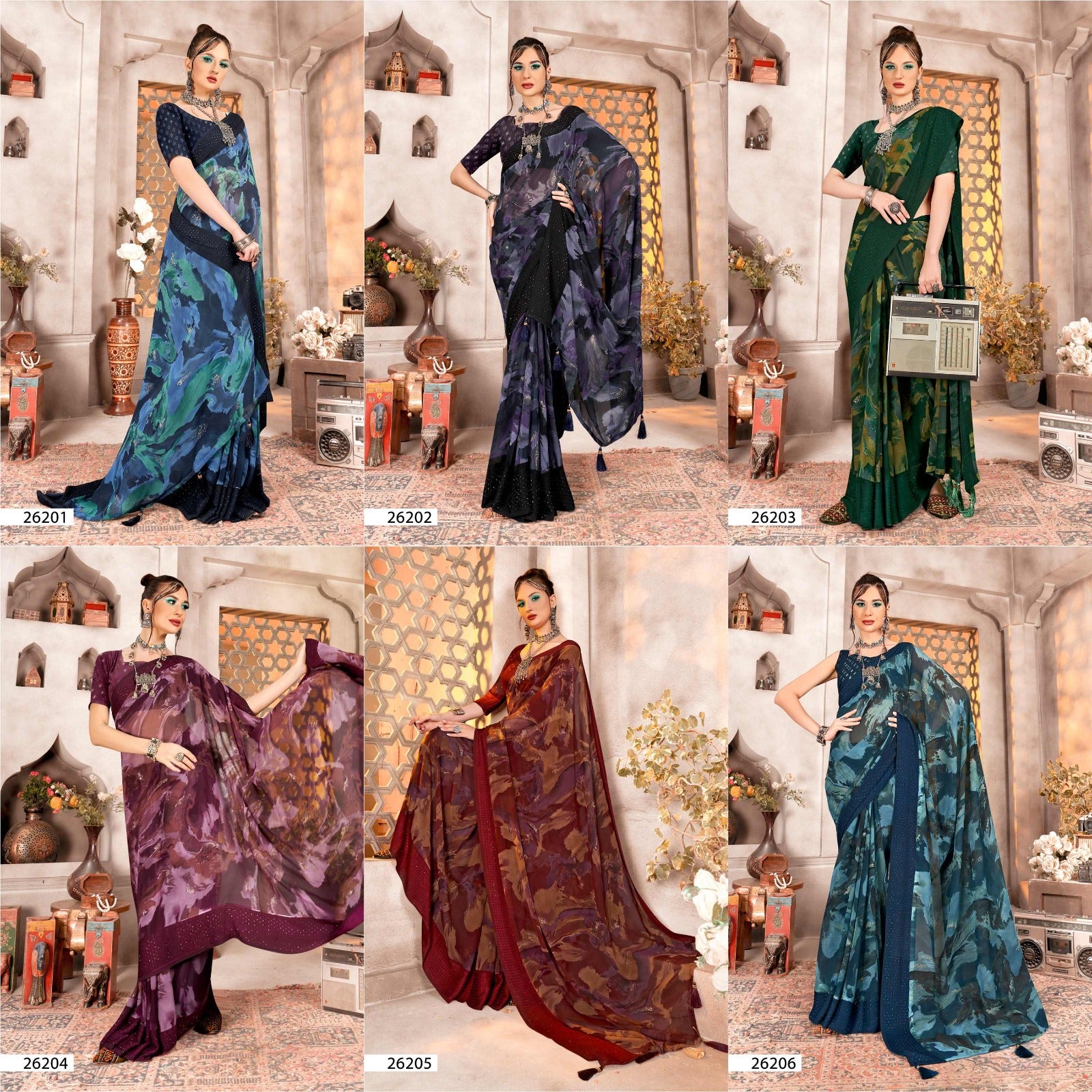 Annara Vol 4 Vallabhi Prints Georgette Sarees Wholesale Price