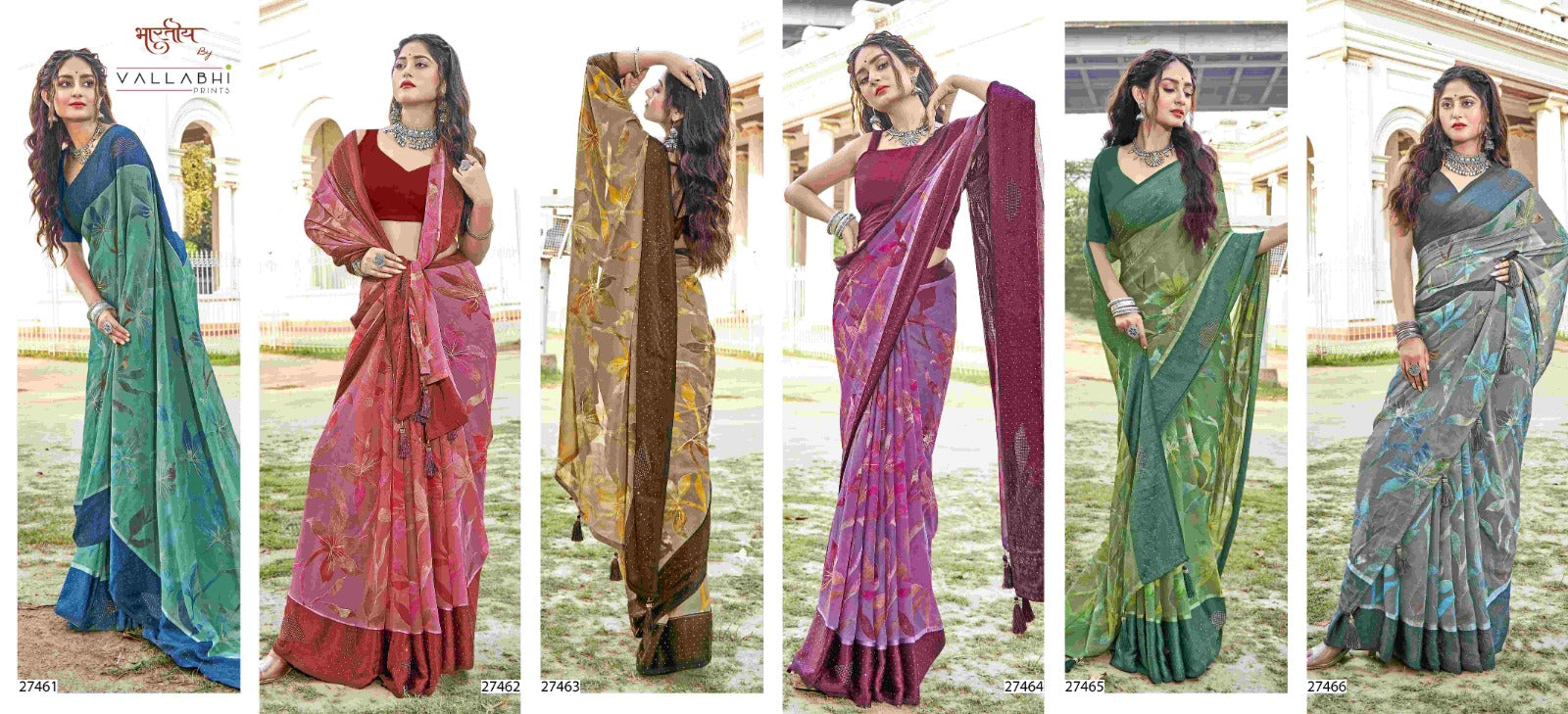 Annara Vol 5 Vallabhi Prints Georgette Sarees Exporter Gujarat