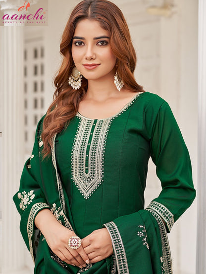 Annie Aanchi Crystal Silk Readymade Anarkali Suits Supplier