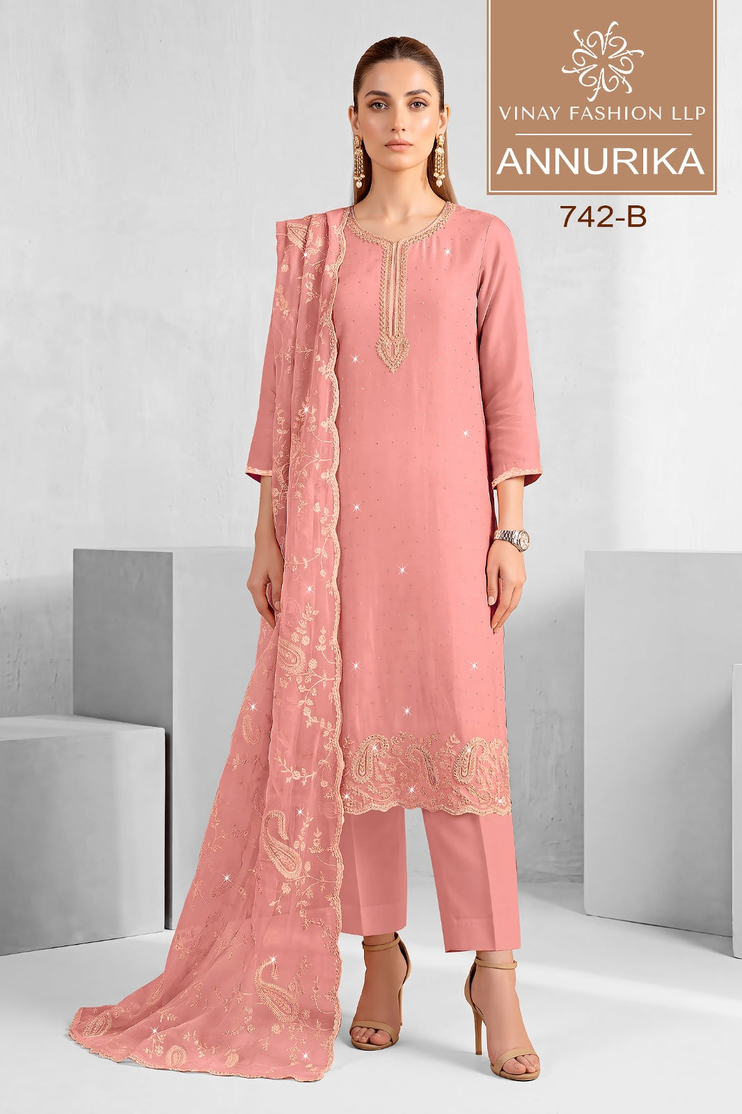 Annurika Vinay Fashion Llp Soft Shine Pant Style Suits Supplier Gujarat