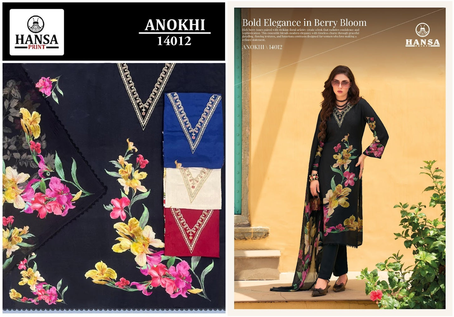 Anokhi 14012 Hansa Prints Muslin Salwar Suits Manufacturer Gujarat