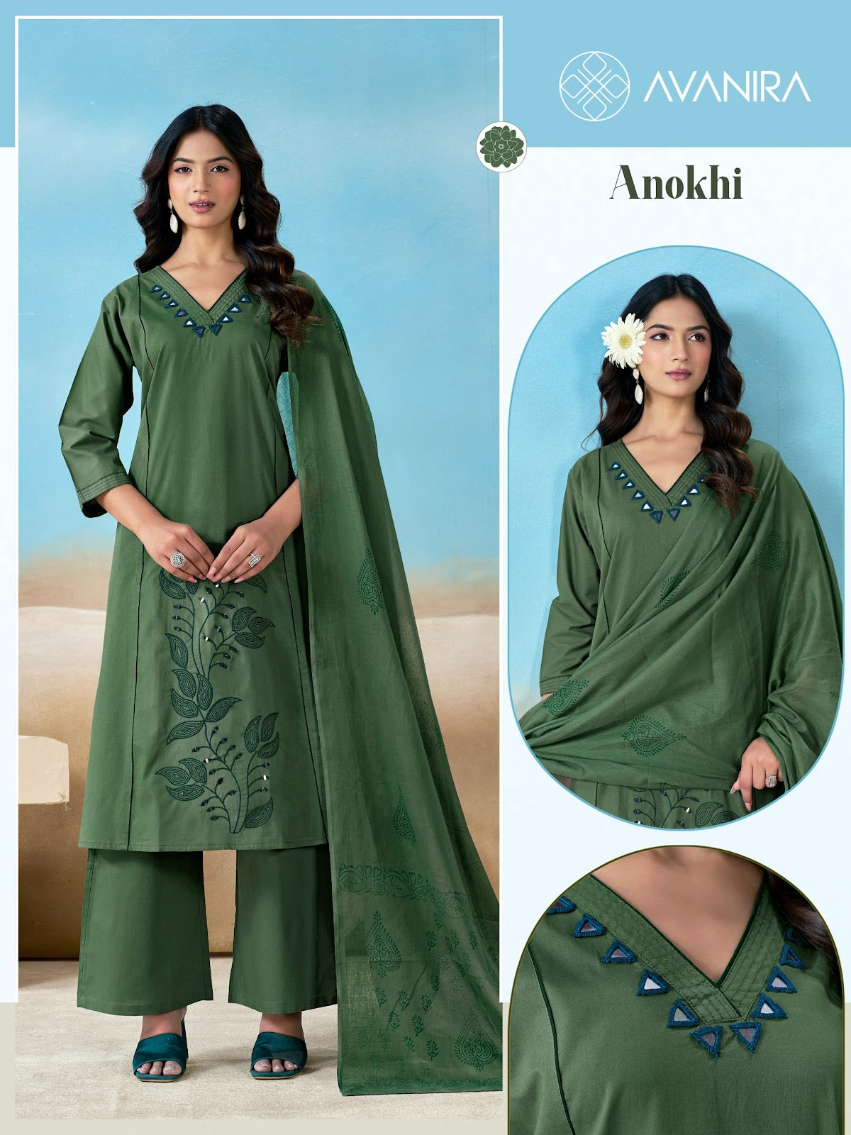 Anokhi Avanira Readymade Cotton Pant Suits Wholesale