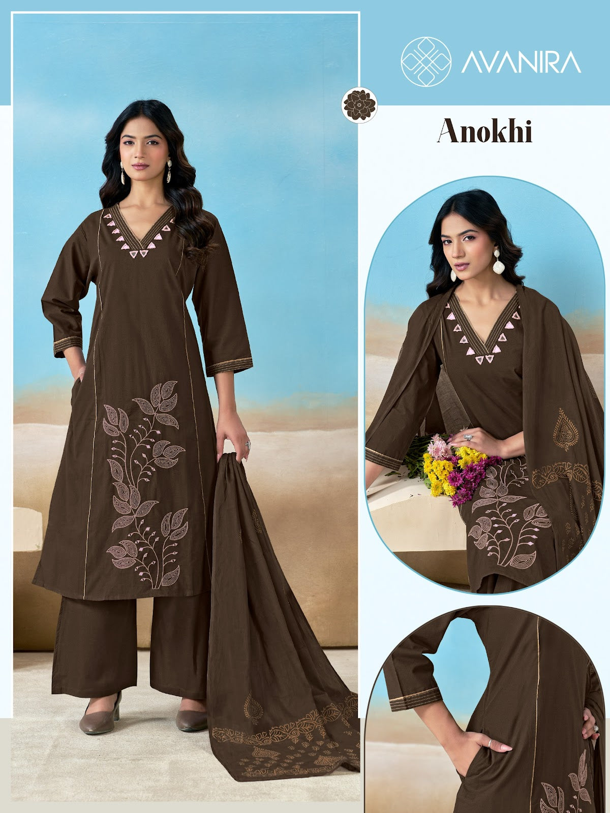 Anokhi Avanira Readymade Cotton Pant Suits Wholesale