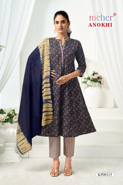 Anokhi Meher Cambric Readymade Anarkali Suits Wholesaler Gujarat