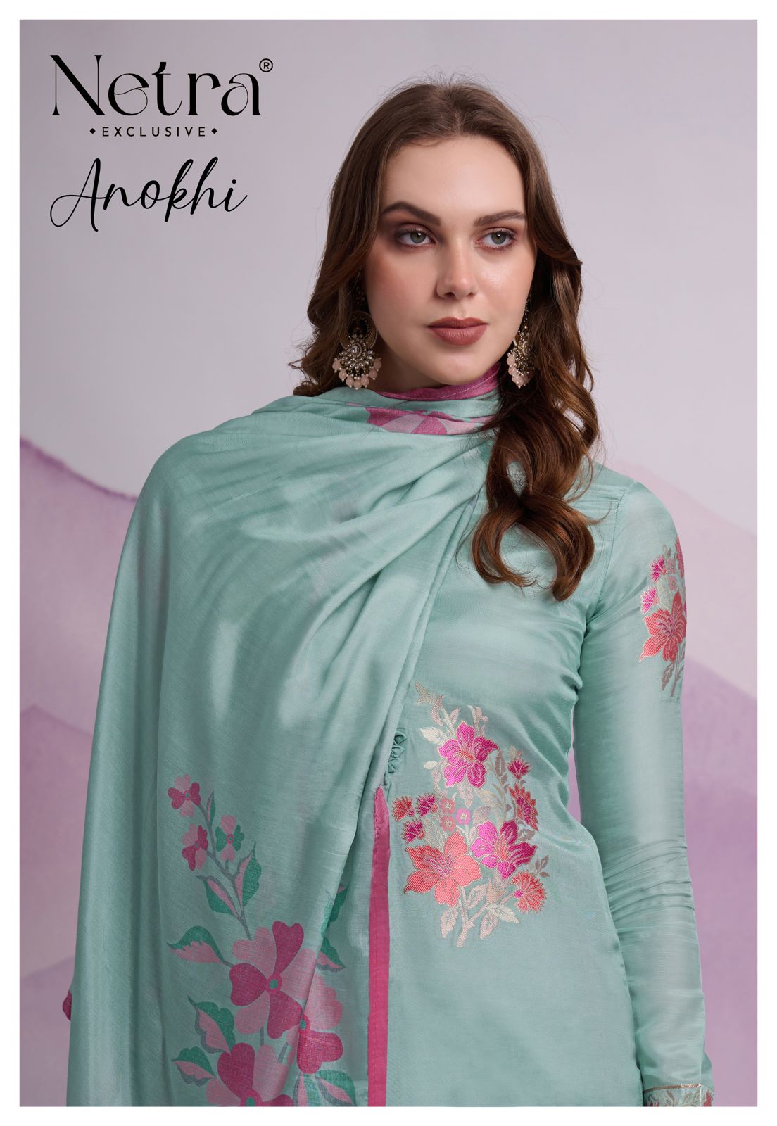 Anokhi Netra Bemberg Muslin Pant Style Suits Manufacturer India
