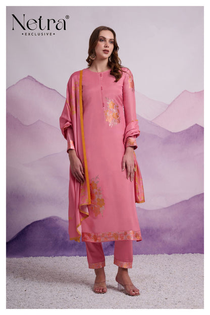 Anokhi Netra Bemberg Muslin Pant Style Suits Manufacturer India