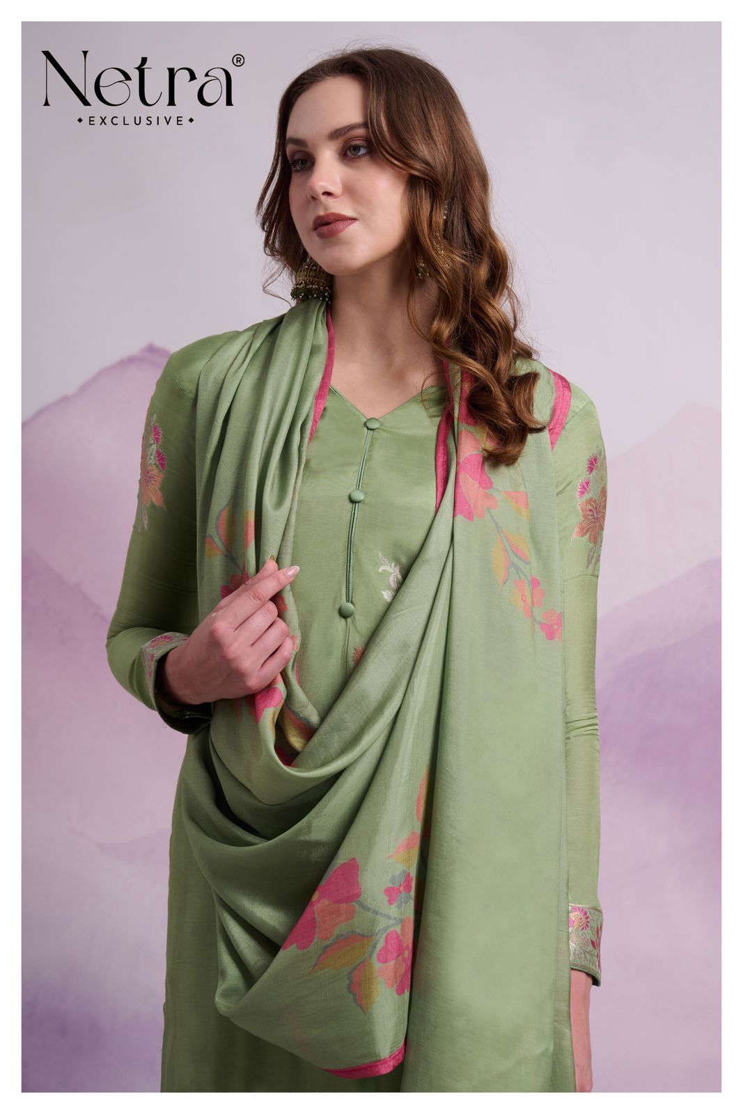 Anokhi Netra Bemberg Muslin Pant Style Suits Manufacturer India