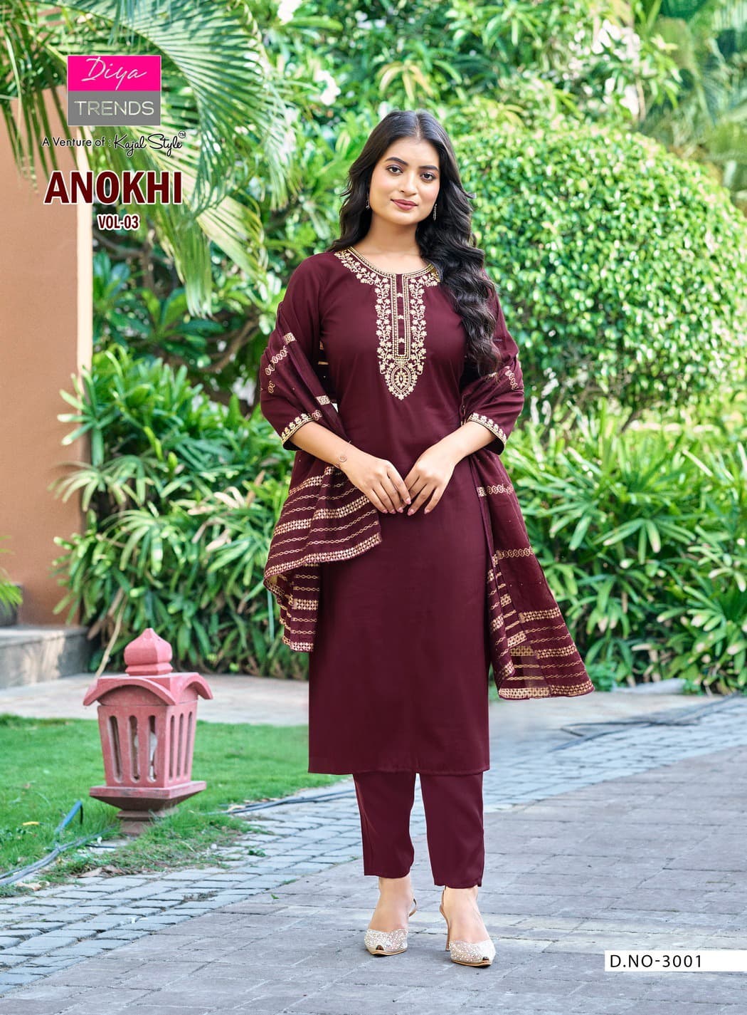Anokhi Vol 3 Kajal Style Diya Trends Roman Silk Readymade Pant Style Suits Supplier Gujarat