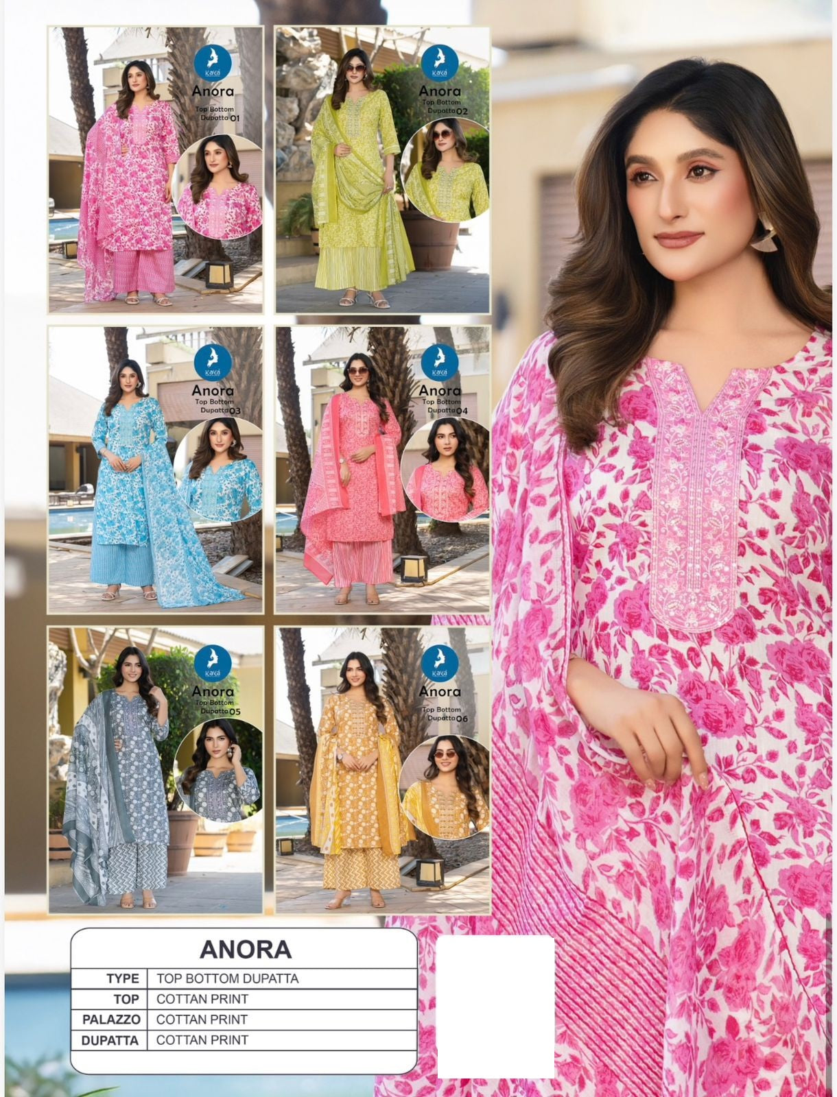 Anora Kaya Readymade Cotton Pant Suits Manufacturer India
