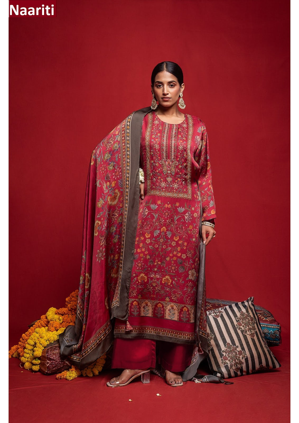 Anouk Naariti Organza Satin Pant Style Suits Wholesaler