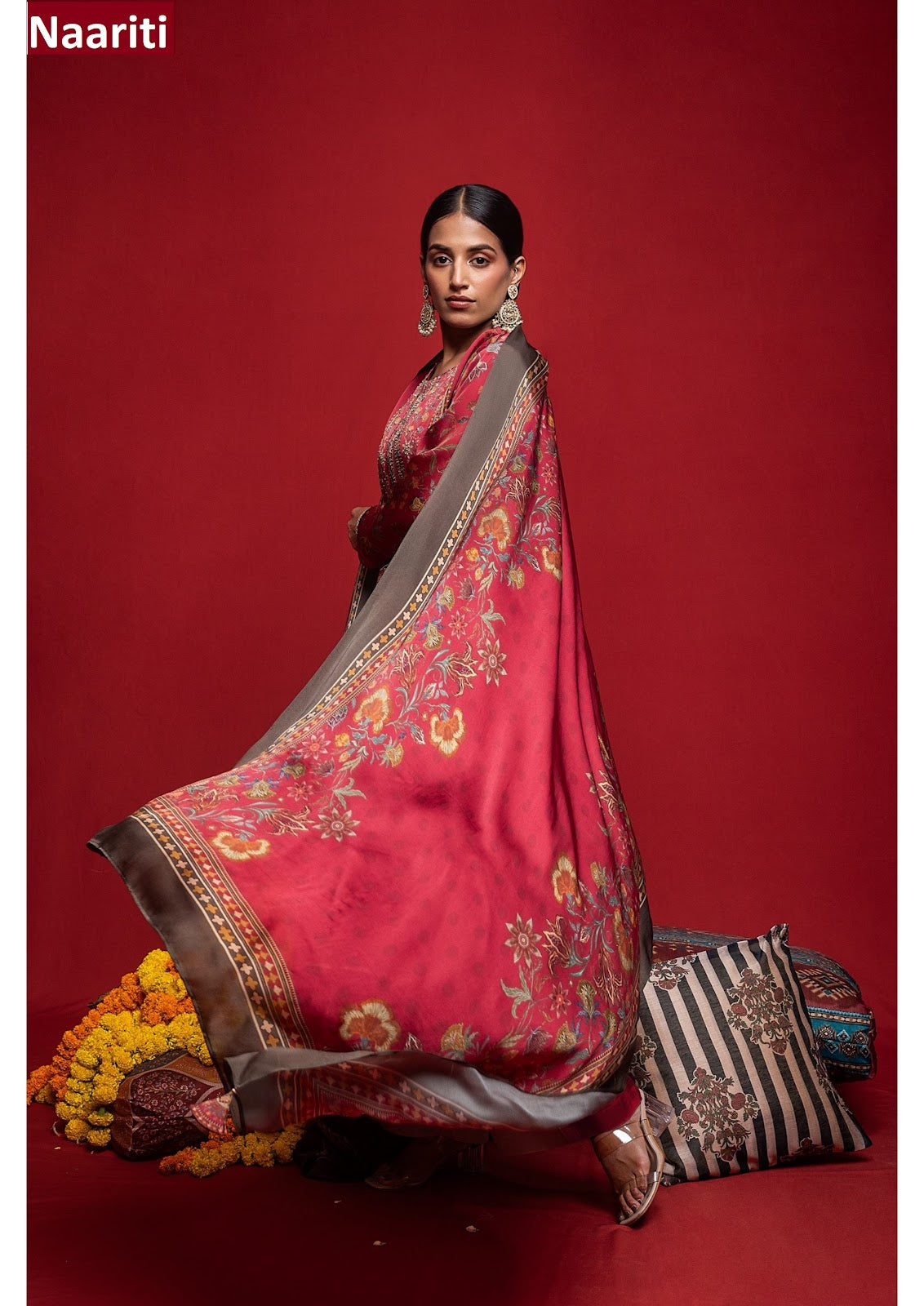 Anouk Naariti Organza Satin Pant Style Suits Wholesaler