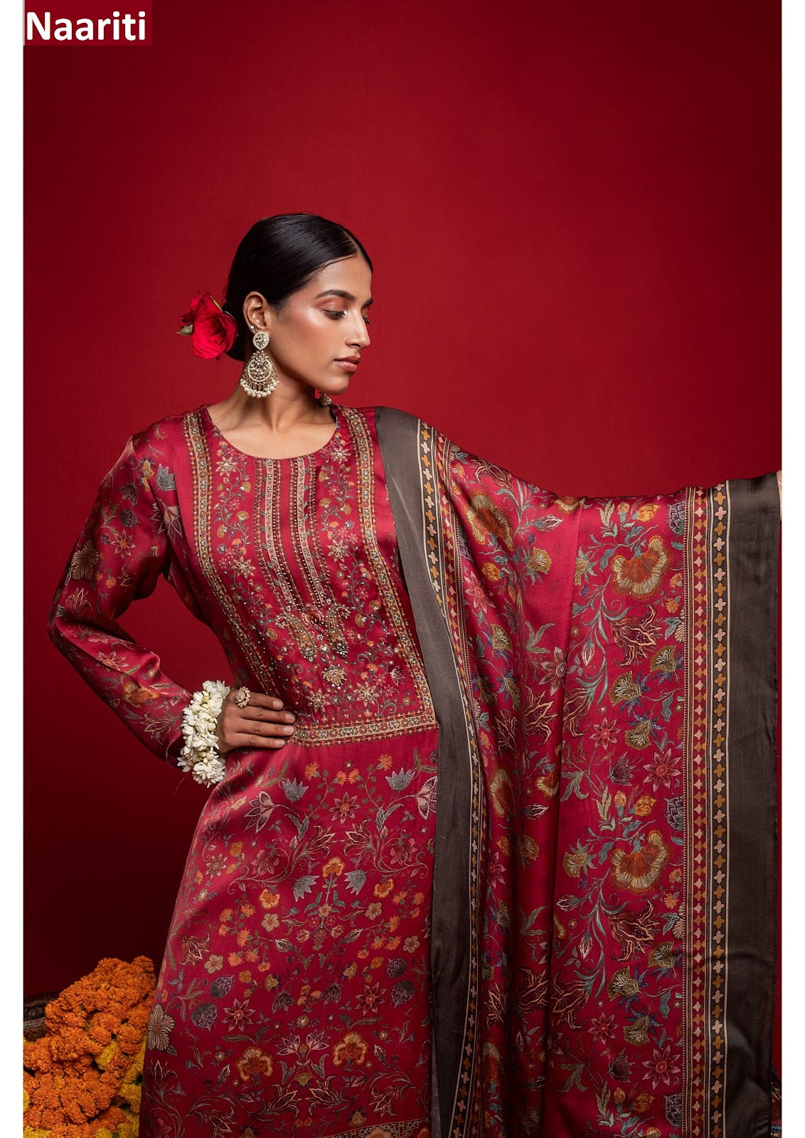 Anouk Naariti Organza Satin Pant Style Suits Wholesaler