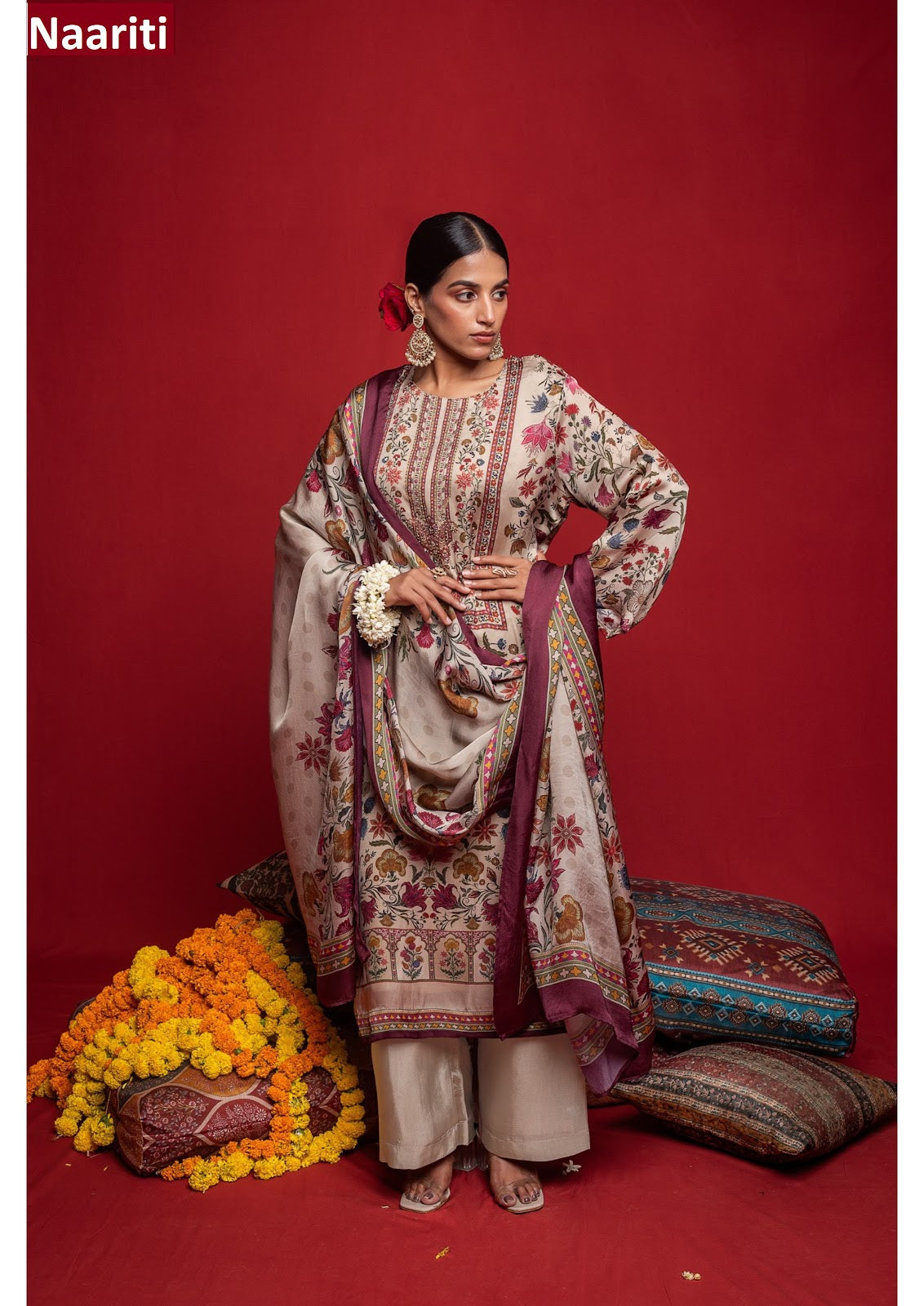 Anouk Naariti Organza Satin Pant Style Suits Wholesaler