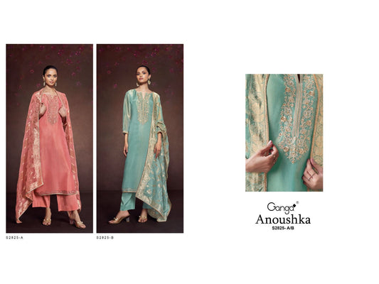 Anoushka 2825 Ganga Bemberg Silk Plazzo Style Suits Manufacturer