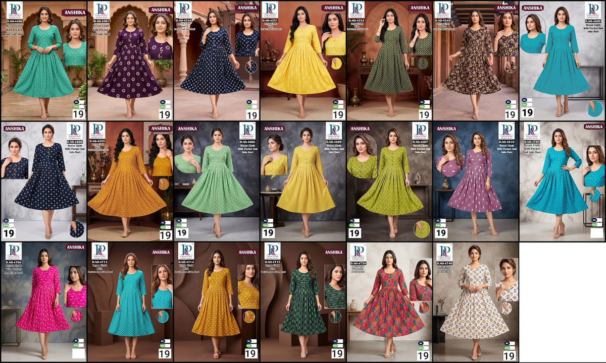 Anshika Rd Reyon Anarkali Kurtis Wholesale Price