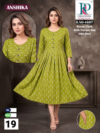 Anshika Rd Reyon Anarkali Kurtis Wholesale Price