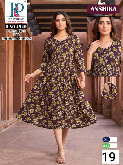 Anshika Rd Reyon Anarkali Kurtis Wholesale Price