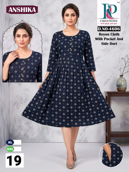 Anshika Rd Reyon Anarkali Kurtis Wholesale Price