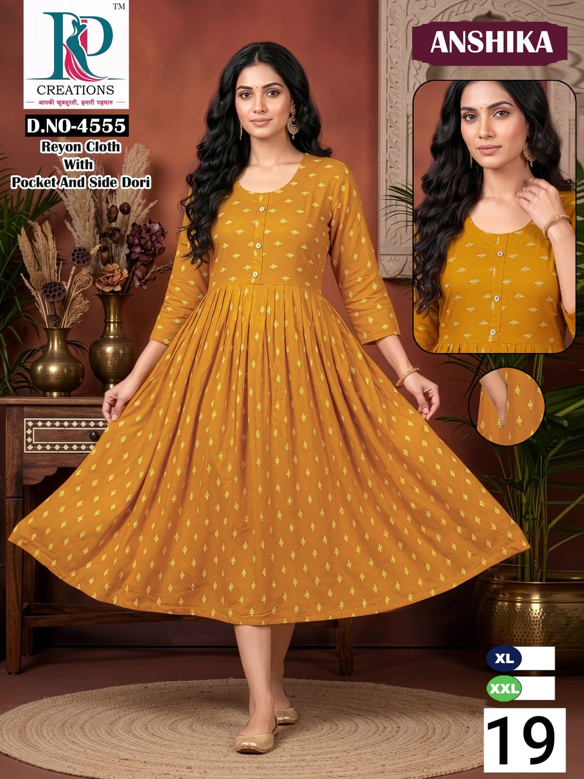 Anshika Rd Reyon Anarkali Kurtis Wholesale Price