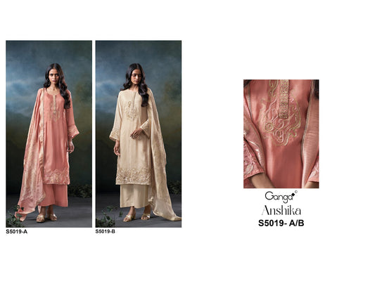 Anshika S5019 Ganga Bemberg Silk Pant Style Suits Supplier