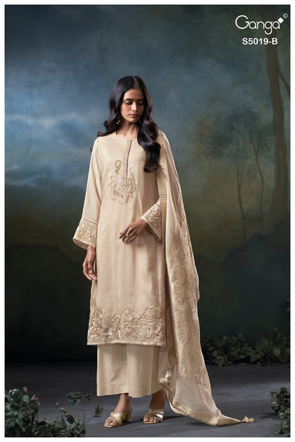 Anshika S5019 Ganga Bemberg Silk Pant Style Suits Supplier