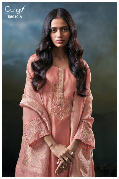 Anshika S5019 Ganga Bemberg Silk Pant Style Suits Supplier