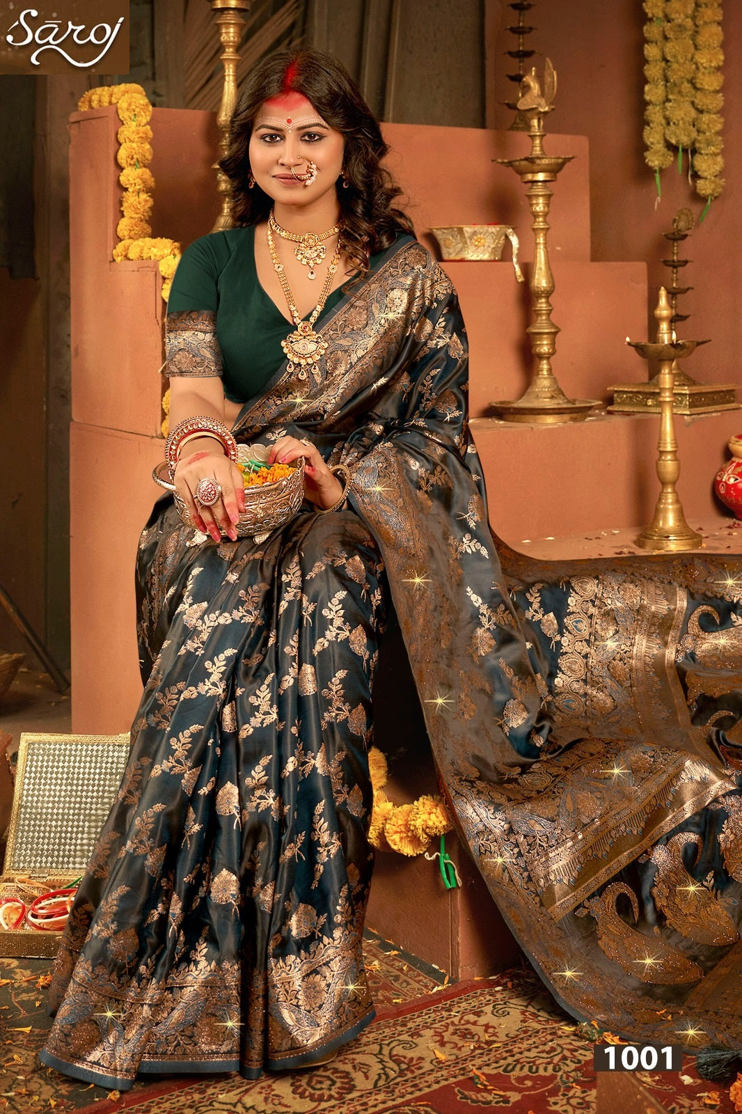 Anshika Satin Saroski Vol 1 Saroj Silk Sarees Manufacturer