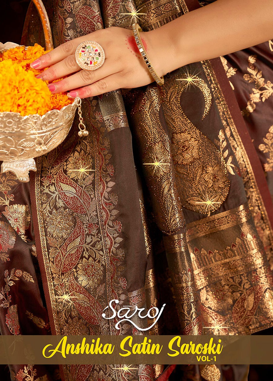 Anshika Satin Saroski Vol 1 Saroj Silk Sarees Manufacturer