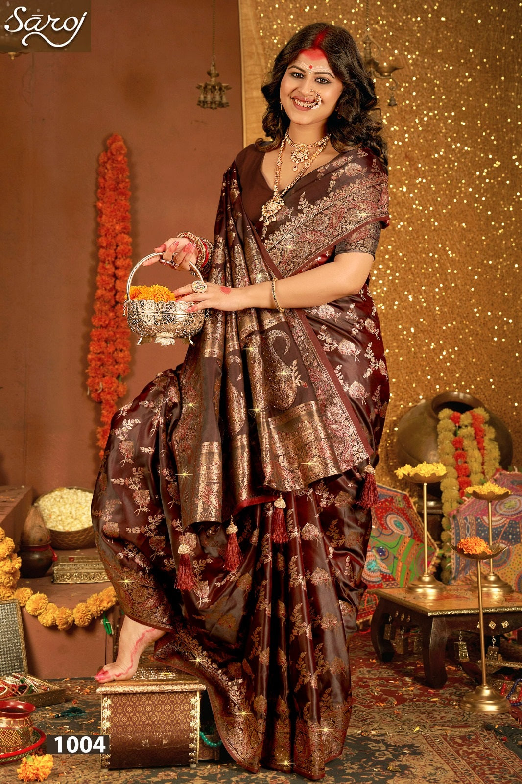 Anshika Satin Saroski Vol 1 Saroj Silk Sarees Manufacturer