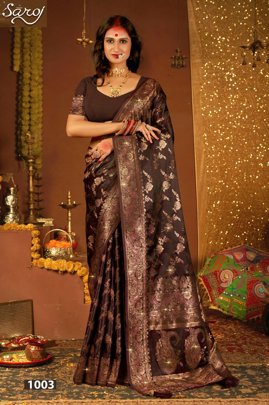Anshika Satin Saroski Vol 1 Saroj Silk Sarees Manufacturer