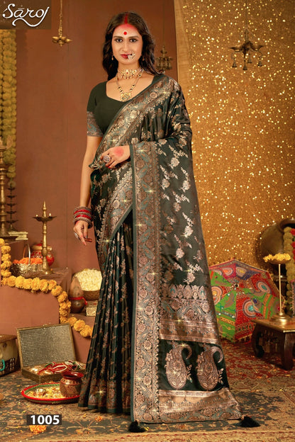 Anshika Satin Saroski Vol 1 Saroj Silk Sarees Manufacturer