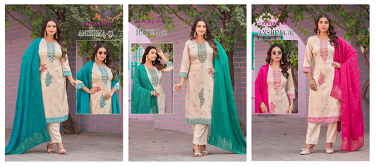 Anshima Mayuri Aanchi Cosmos Readymade Pant Style Suits Wholesaler Gujarat