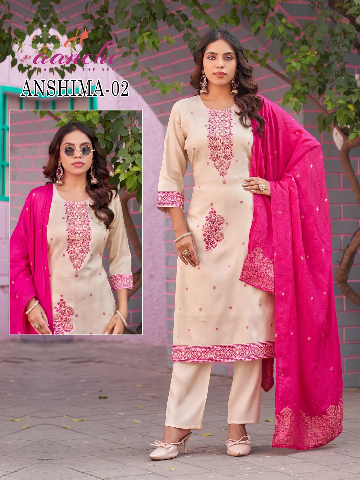 Anshima Mayuri Aanchi Cosmos Readymade Pant Style Suits Wholesaler Gujarat
