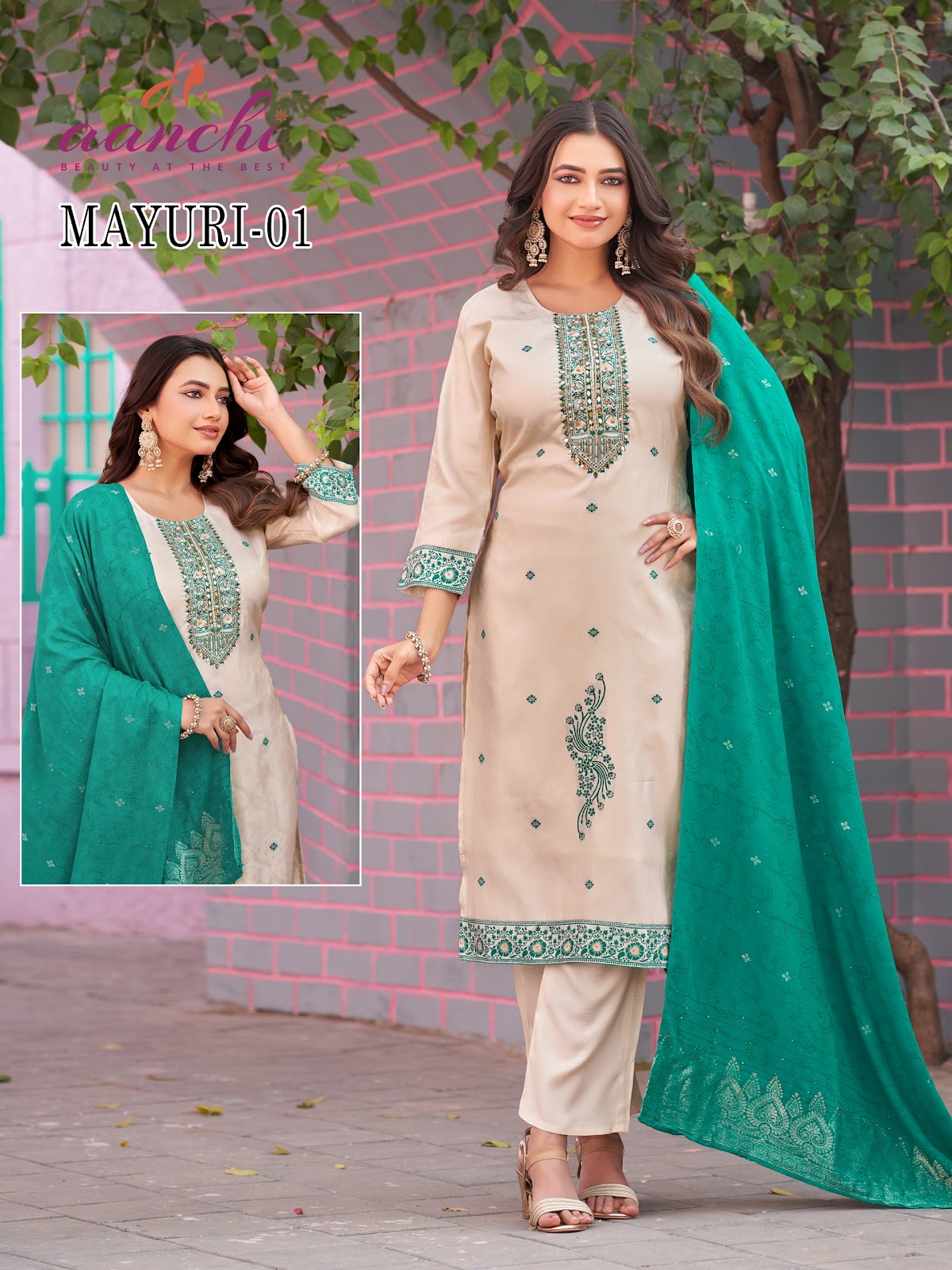 Anshima Mayuri Aanchi Cosmos Readymade Pant Style Suits Wholesaler Gujarat
