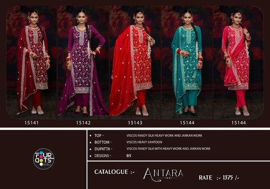 Antara Four Dots Viscose Pant Style Suits Wholesaler