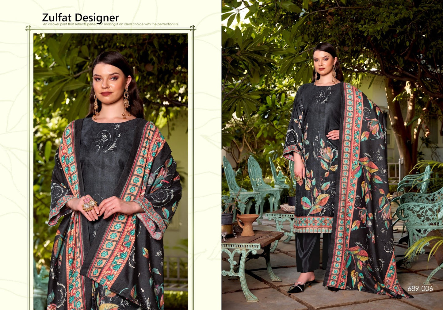 Antara Zulfat Designer Karachi Pashmina Salwar Suits Supplier India