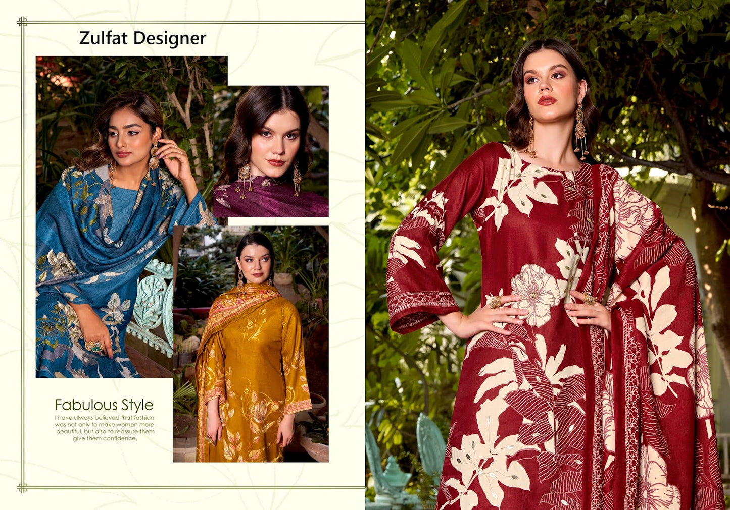 Antara Zulfat Designer Karachi Pashmina Salwar Suits Supplier India