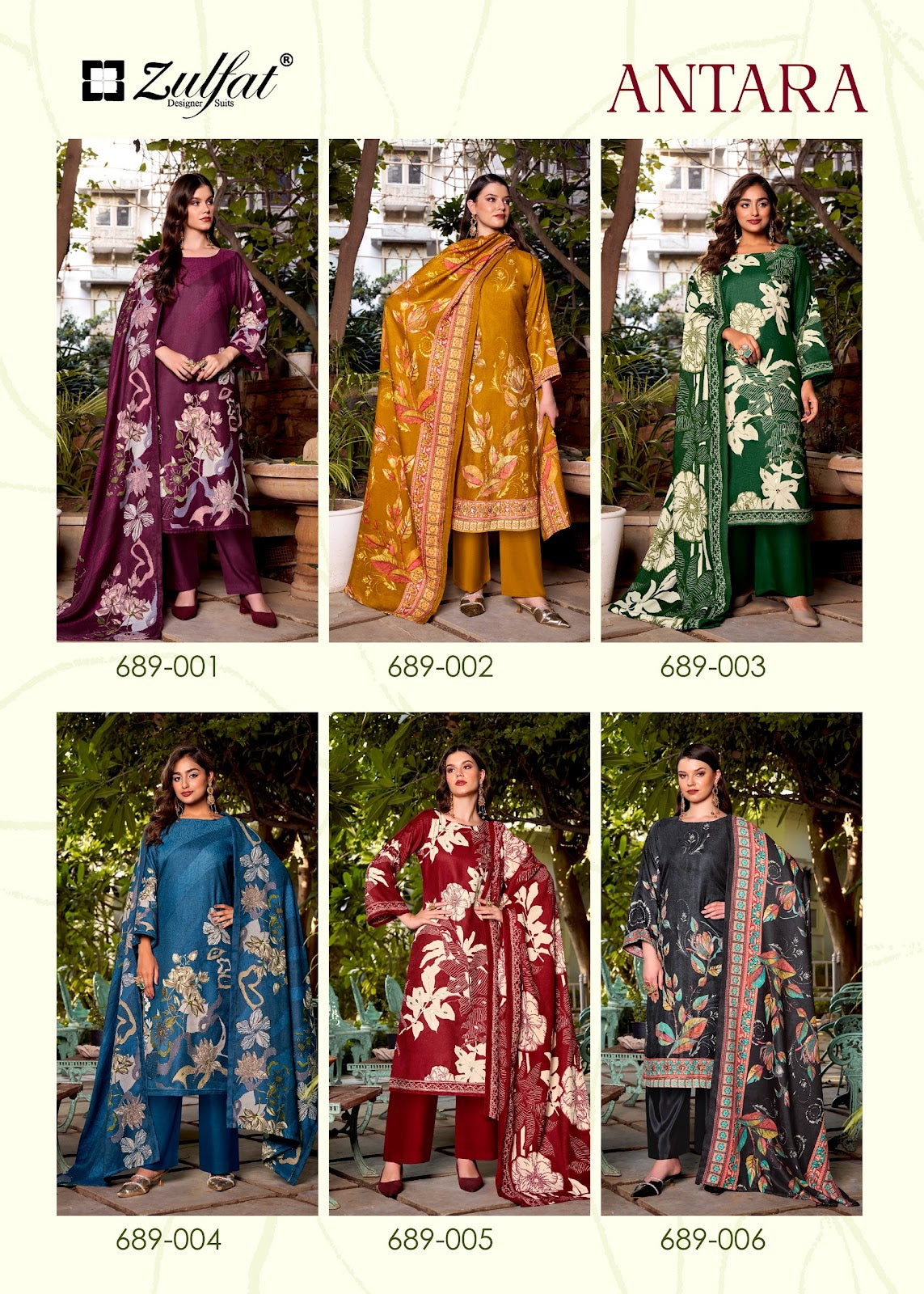 Antara Zulfat Designer Karachi Pashmina Salwar Suits Supplier India