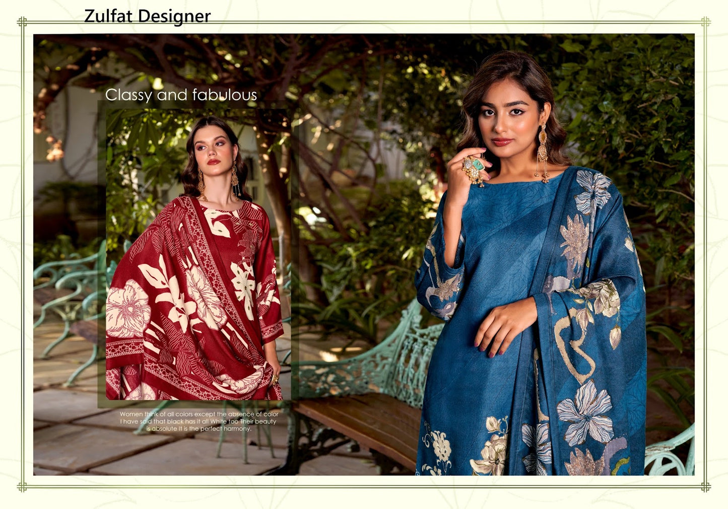 Antara Zulfat Designer Karachi Pashmina Salwar Suits Supplier India