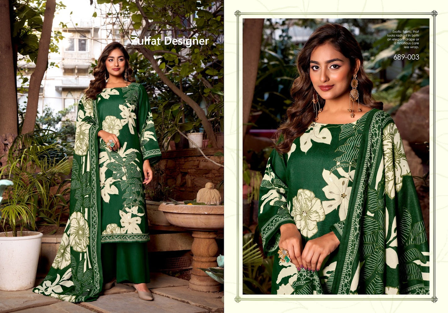 Antara Zulfat Designer Karachi Pashmina Salwar Suits Supplier India