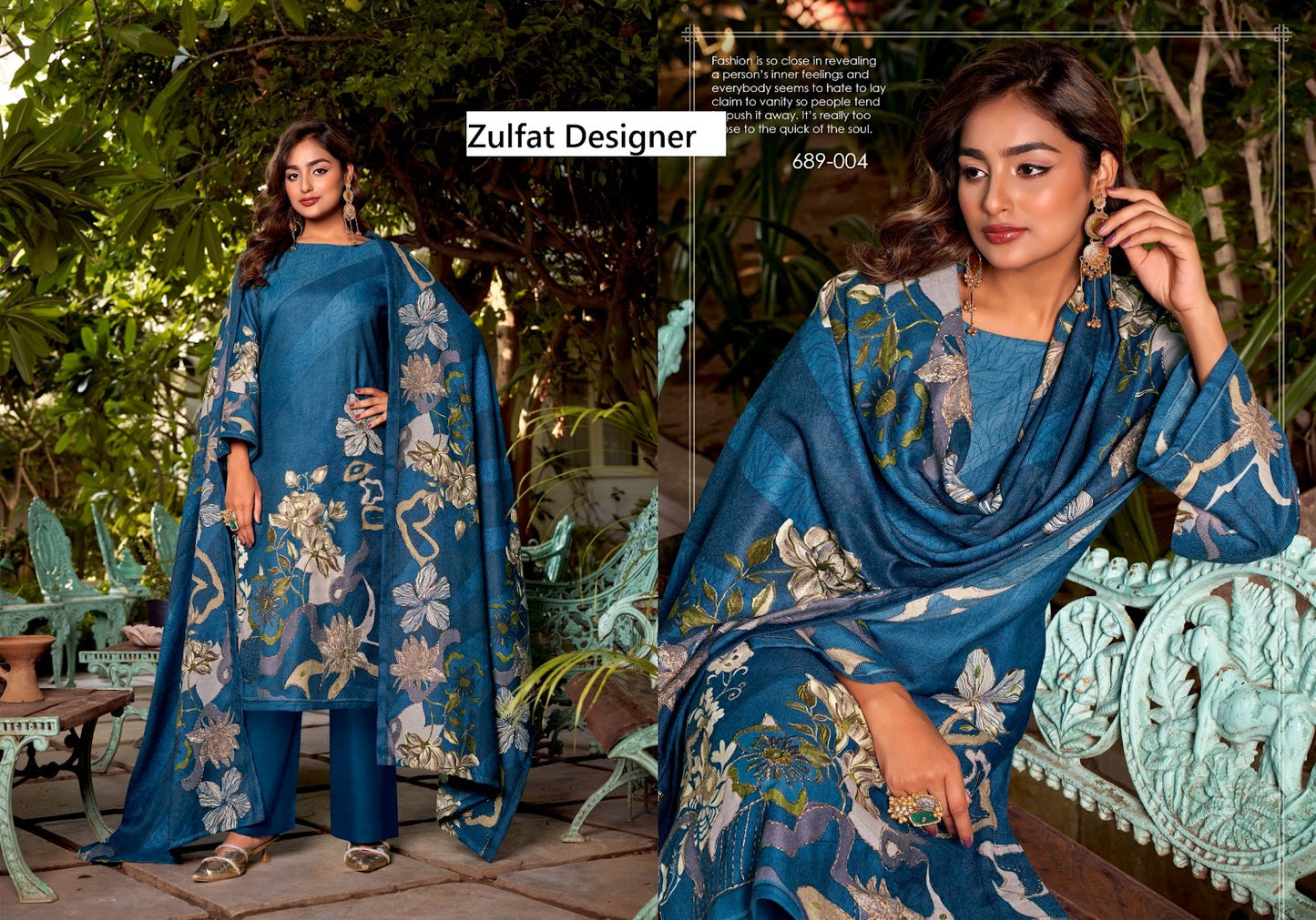 Antara Zulfat Designer Karachi Pashmina Salwar Suits Supplier India