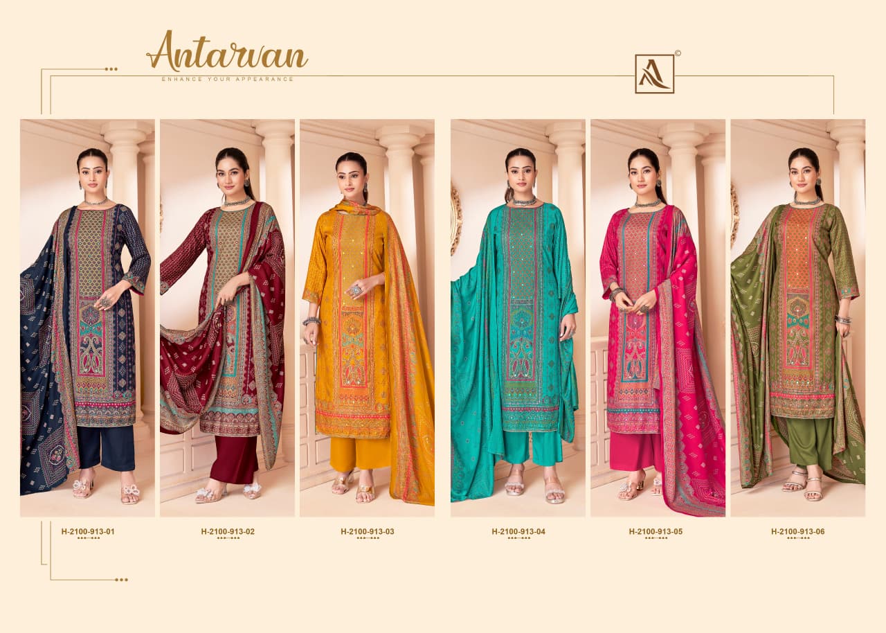 Antarvan Alok Viscose Karachi Pashmina Salwar Suits Exporter Ahmedabad