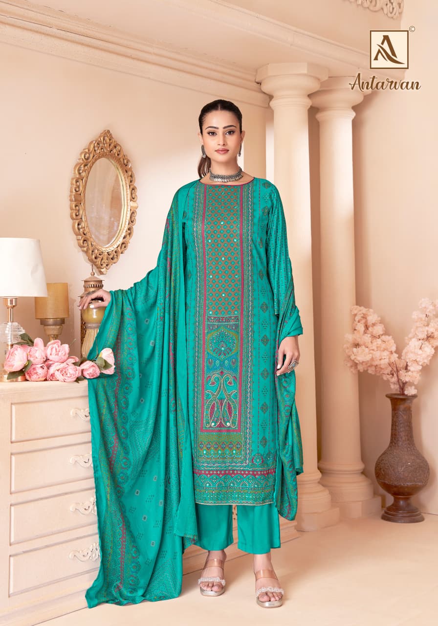 Antarvan Alok Viscose Karachi Pashmina Salwar Suits Exporter Ahmedabad