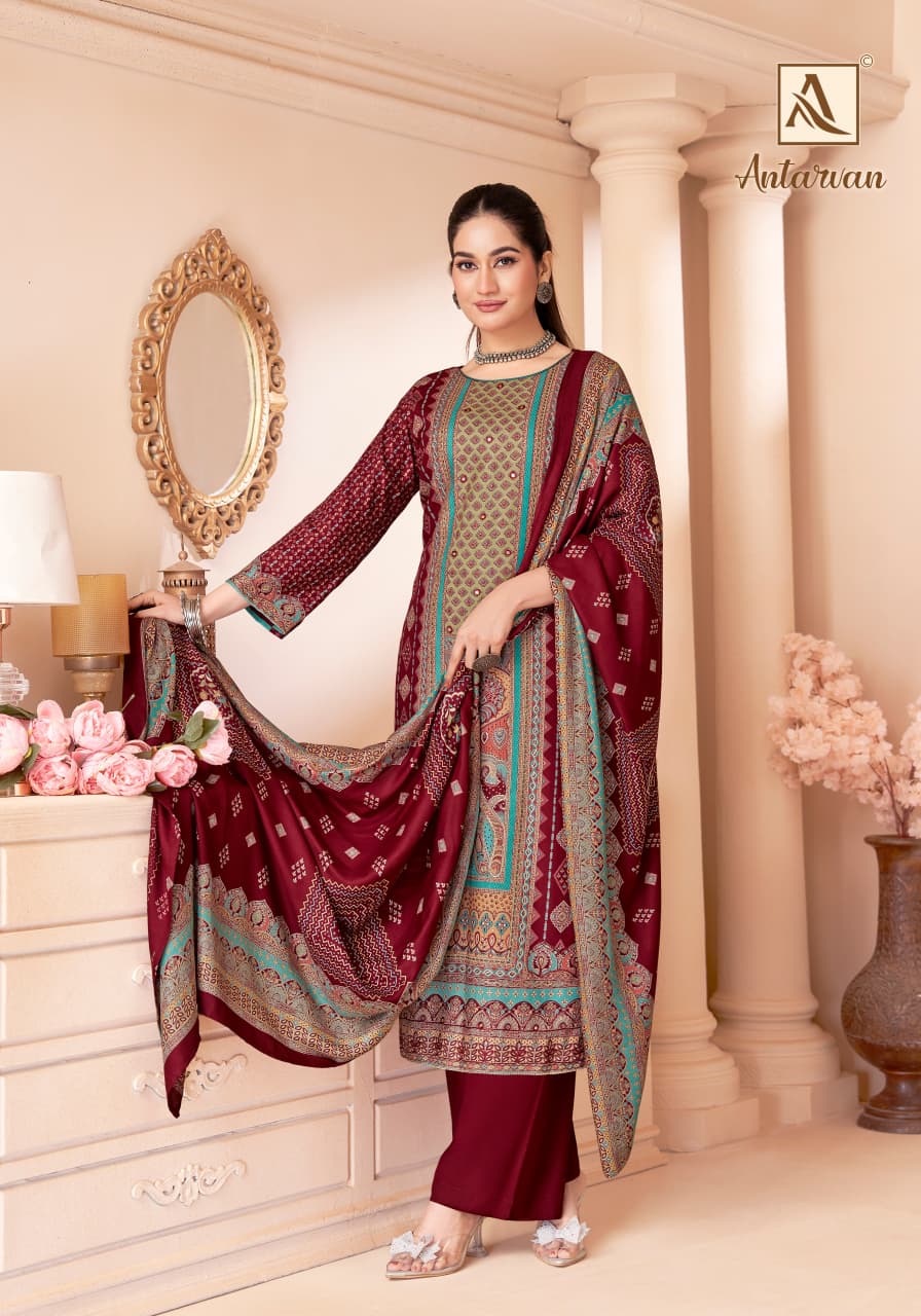 Antarvan Alok Viscose Karachi Pashmina Salwar Suits Exporter Ahmedabad