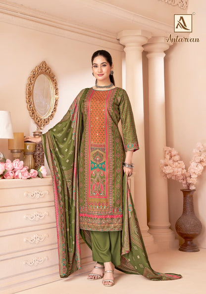 Antarvan Alok Viscose Karachi Pashmina Salwar Suits Exporter Ahmedabad