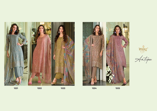 Antique Rang Fashion Muslin Pant Style Suits Wholesaler